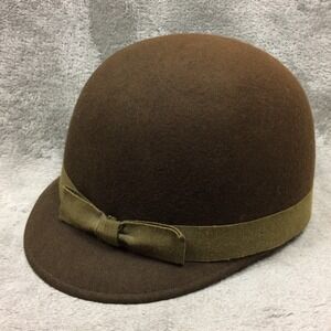 Holt Renfrew Wool Cloche Hat Womens Retro British Style 1920s 1930s Felted Italy